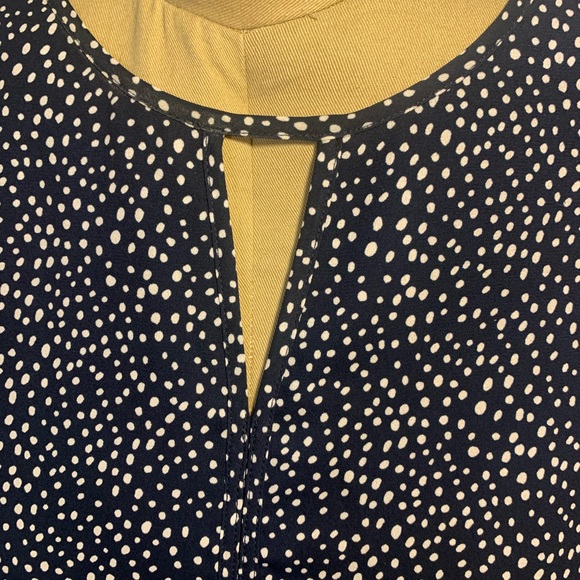 Banana Republic Navy Polka Dot Chiffon Dress Size 6 - Picture 4 of 9